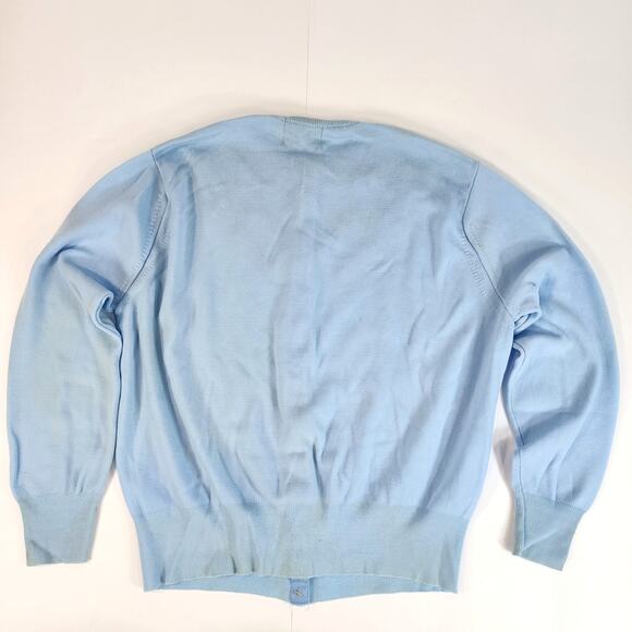 Vintage Ban Lon Blue Knit Cardigan Sweater - M - Picture 2 of 5